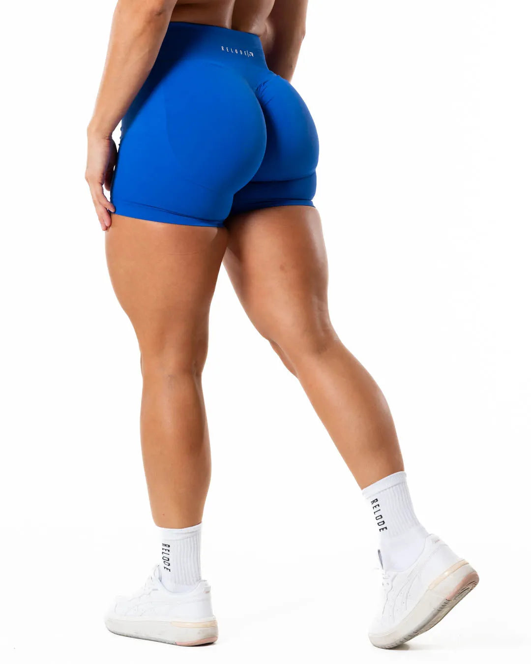 Aura Seamless Scrunch Shorts - Cobalt